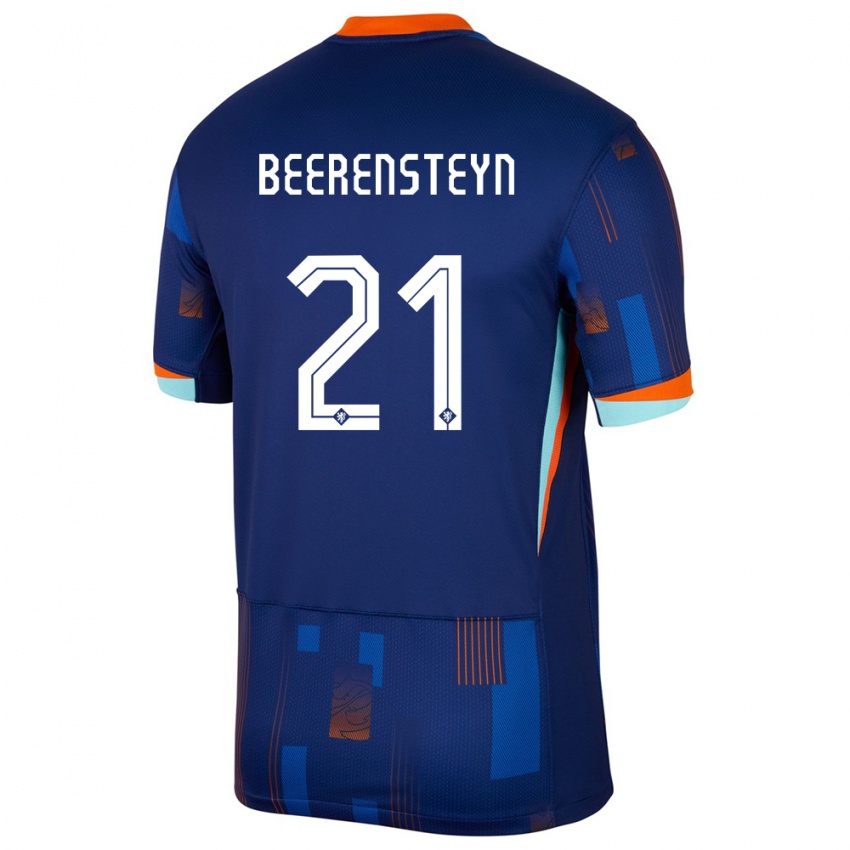 Enfant Maillot Pays-Bas Lineth Beerensteyn #21 Bleu Tenues Extérieur 24-26 T-Shirt Suisse