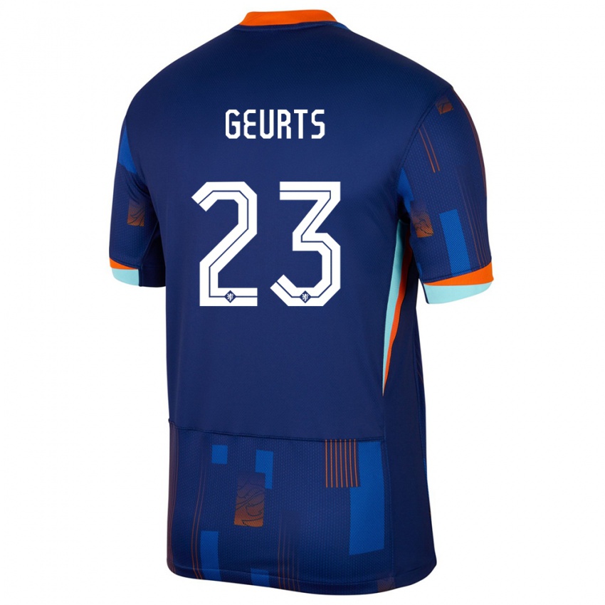 Enfant Maillot Pays-Bas Loes Geurts #23 Bleu Tenues Extérieur 24-26 T-Shirt Suisse