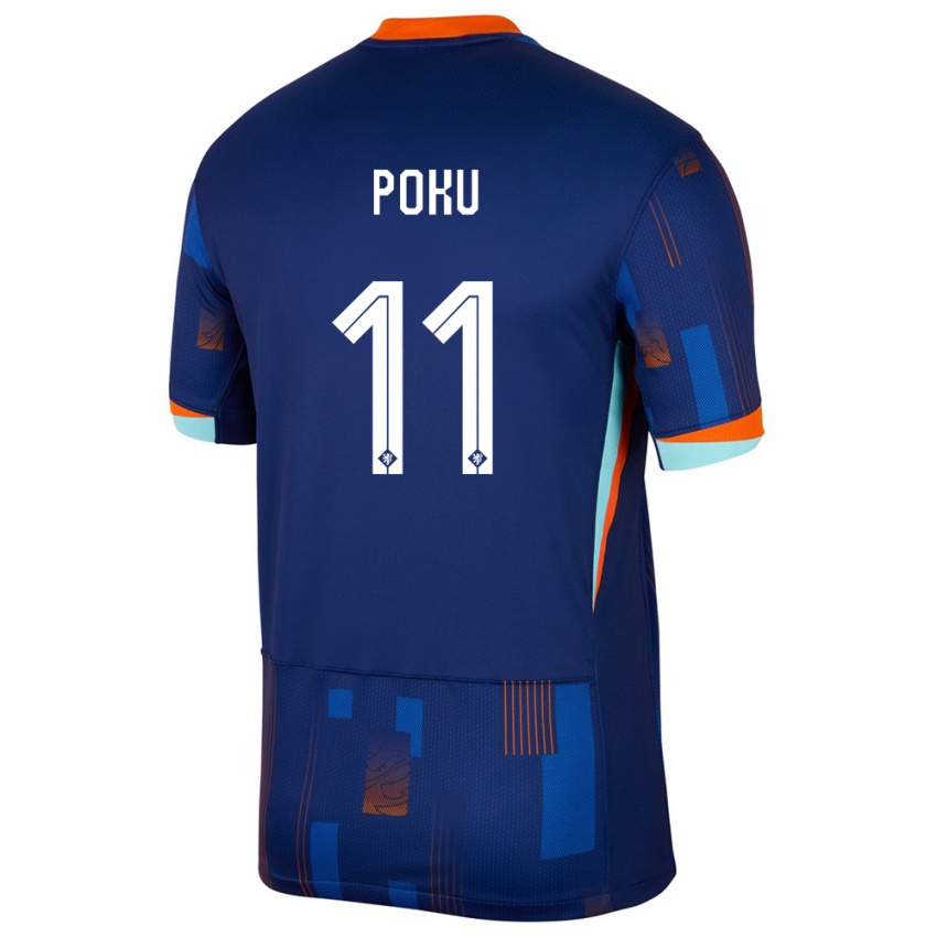 Enfant Maillot Pays-Bas Ernest Poku #11 Bleu Tenues Extérieur 24-26 T-Shirt Suisse