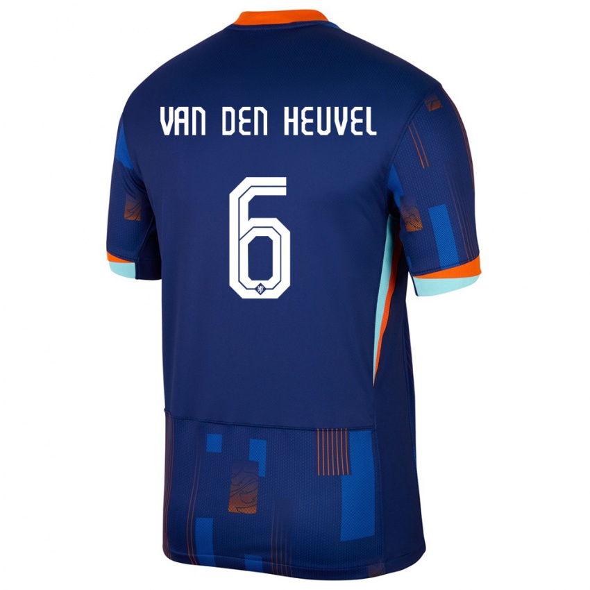 Enfant Maillot Pays-Bas Tim Van Den Heuvel #6 Bleu Tenues Extérieur 24-26 T-Shirt Suisse