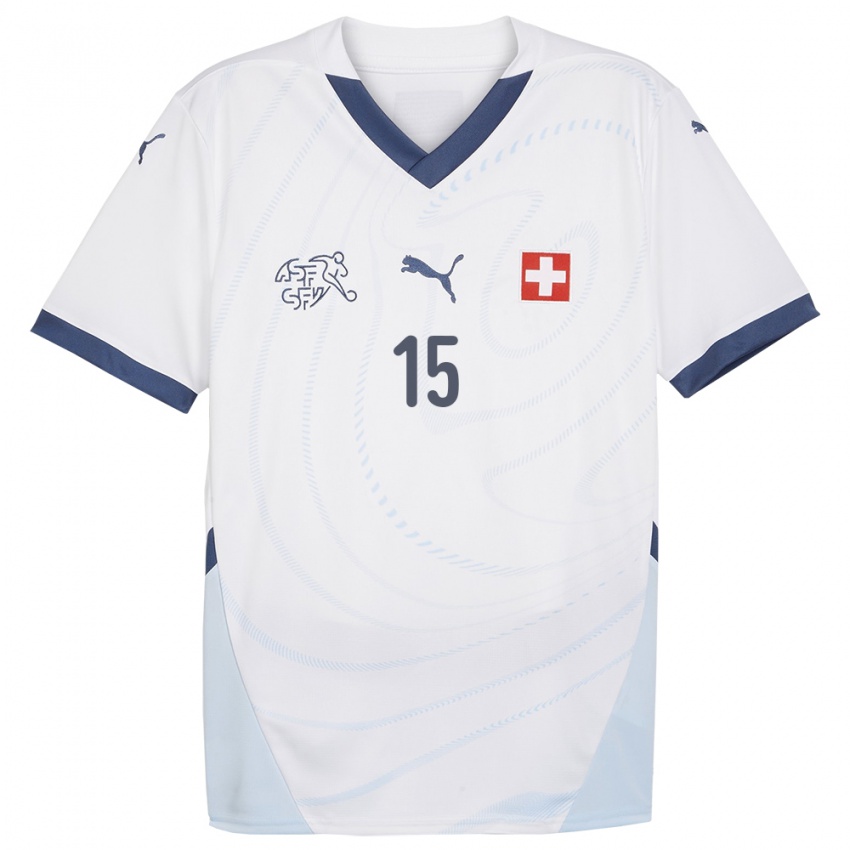 Enfant Maillot Suisse Leny Meyer #15 Blanc Tenues Extérieur 24-26 T-Shirt Suisse