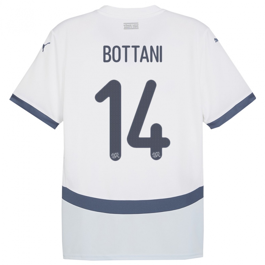 Enfant Maillot Suisse Mattia Bottani #14 Blanc Tenues Extérieur 24-26 T-Shirt Suisse