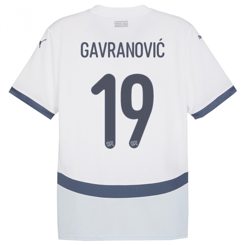 Enfant Maillot Suisse Mario Gavranovic #19 Blanc Tenues Extérieur 24-26 T-Shirt Suisse