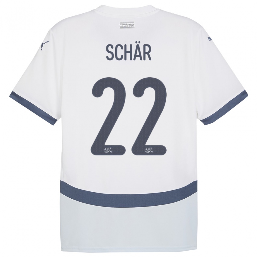 Enfant Maillot Suisse Fabian Schar #22 Blanc Tenues Extérieur 24-26 T-Shirt Suisse