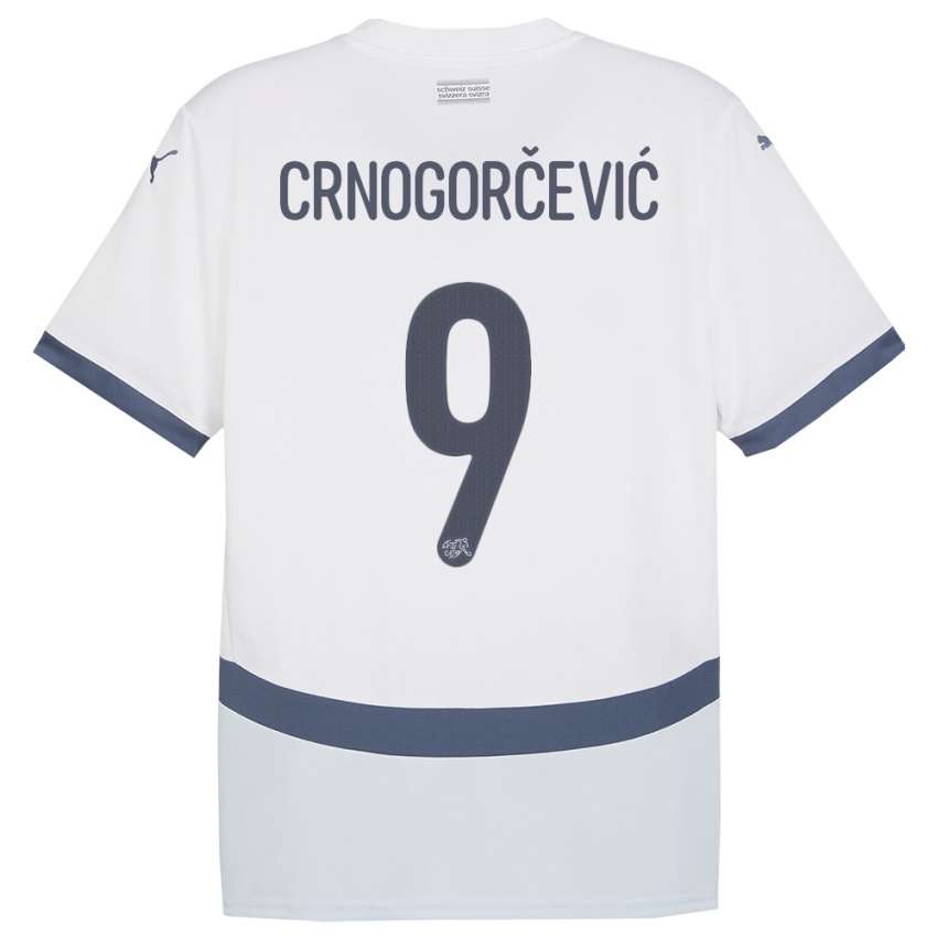 Enfant Maillot Suisse Ana Maria Crnogorcevic #9 Blanc Tenues Extérieur 24-26 T-Shirt Suisse