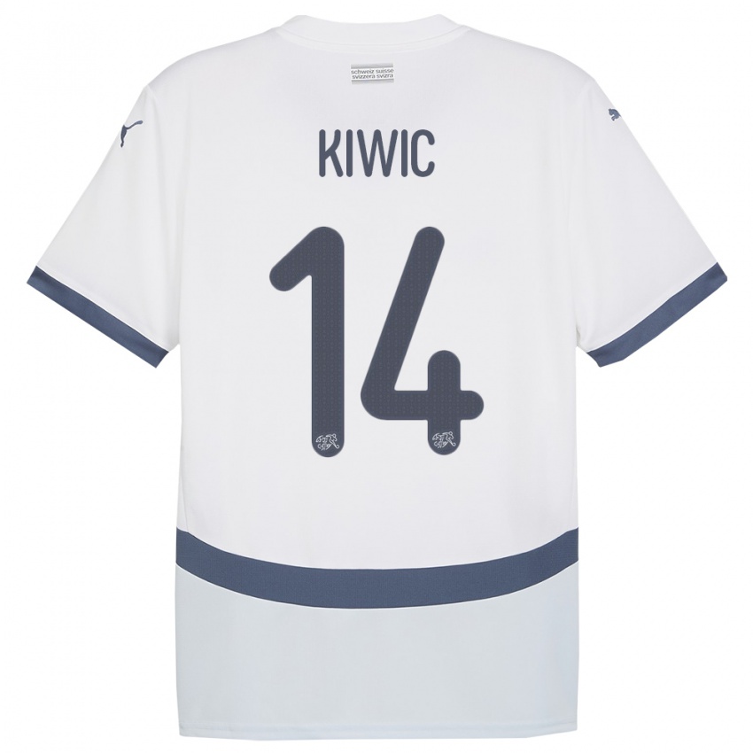 Enfant Maillot Suisse Rahel Kiwic #14 Blanc Tenues Extérieur 24-26 T-Shirt Suisse