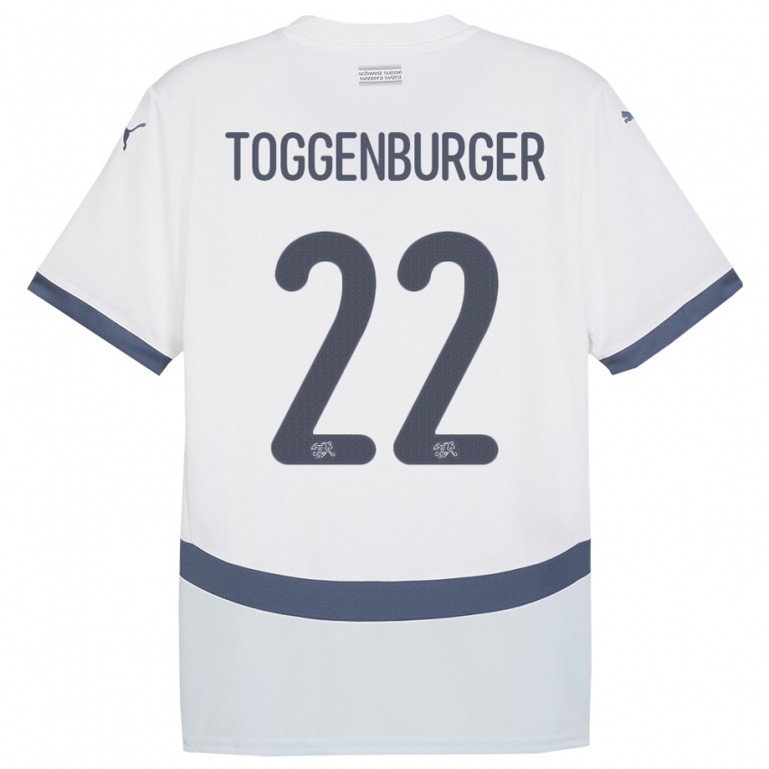 Enfant Maillot Suisse Nando Toggenburger #22 Blanc Tenues Extérieur 24-26 T-Shirt Suisse