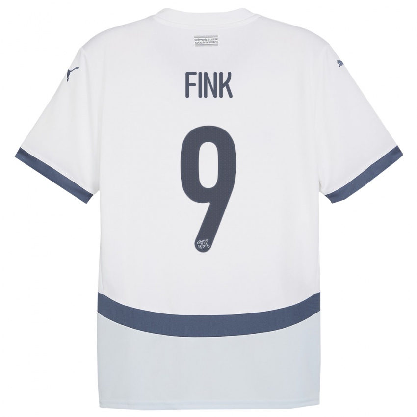 Enfant Maillot Suisse Bradley Fink #9 Blanc Tenues Extérieur 24-26 T-Shirt Suisse