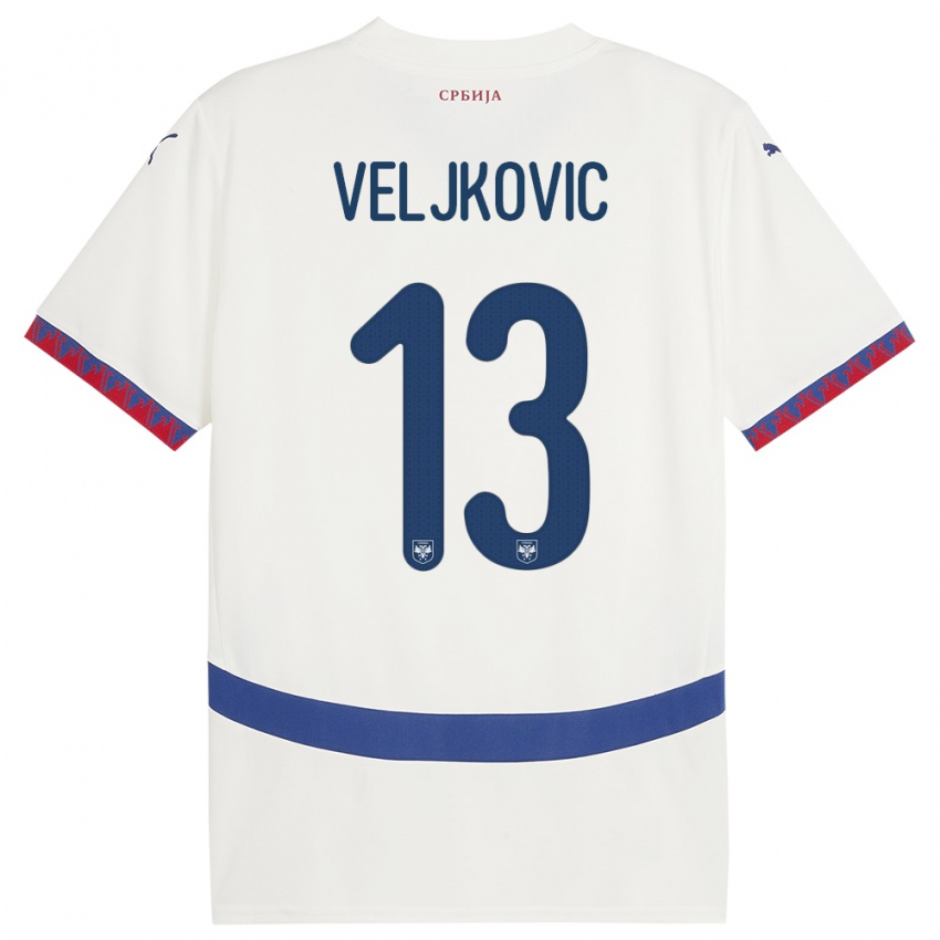 Kinder Serbien Milos Veljkovic #13 Weiß Auswärtstrikot Trikot 24-26 T-Shirt Schweiz