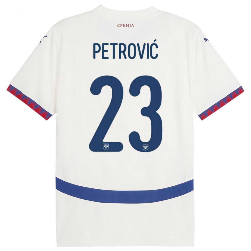 Kinder Serbien Jovana Petrovic #23 Weiß Auswärtstrikot Trikot 24-26 T-Shirt Schweiz