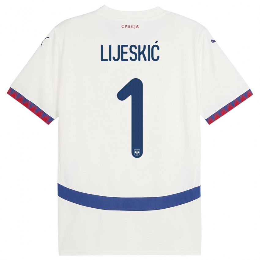 Kinder Serbien Luka Lijeskic #1 Weiß Auswärtstrikot Trikot 24-26 T-Shirt Schweiz