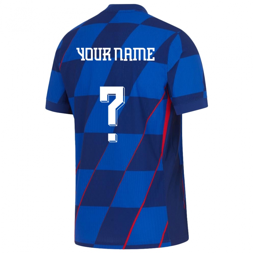 Kinder Kroatien Ihren Namen #0 Blau Auswärtstrikot Trikot 24-26 T-Shirt Schweiz