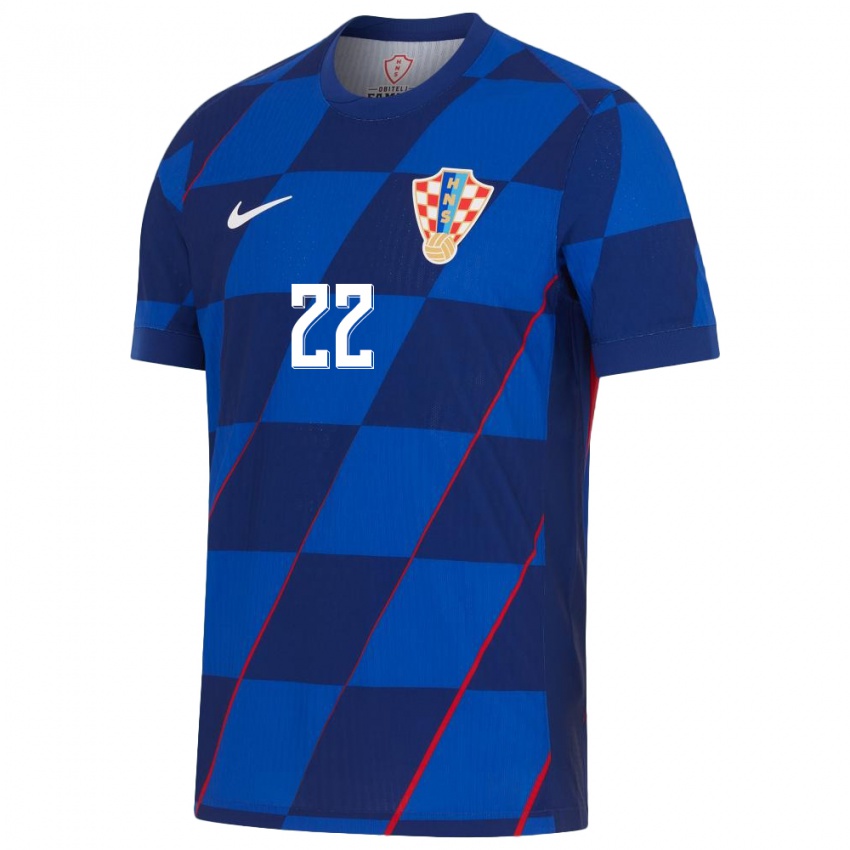 Kinder Kroatien Niko Jankovic #22 Blau Auswärtstrikot Trikot 24-26 T-Shirt Schweiz