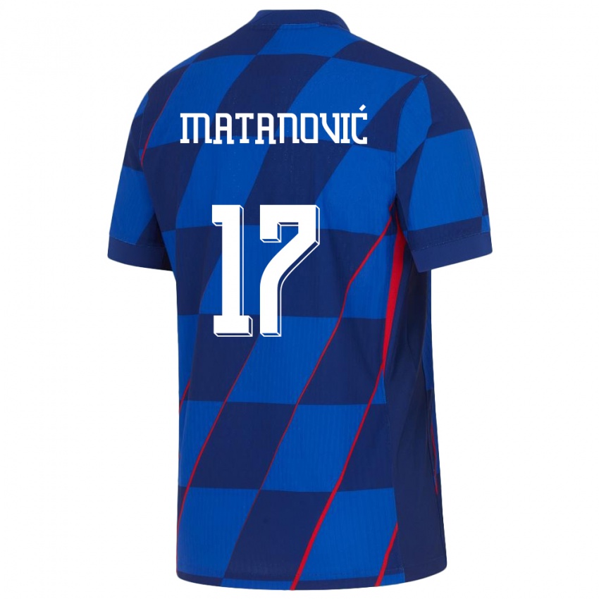 Kinder Kroatien Igor Matanovic #17 Blau Auswärtstrikot Trikot 24-26 T-Shirt Schweiz