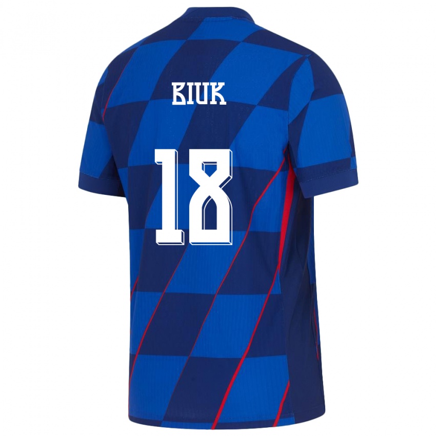 Kinder Kroatien Stipe Biuk #18 Blau Auswärtstrikot Trikot 24-26 T-Shirt Schweiz