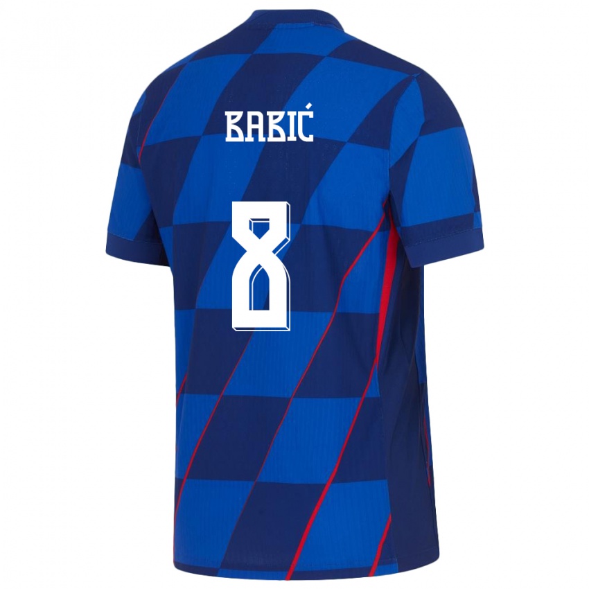 Kinder Kroatien Andro Babic #8 Blau Auswärtstrikot Trikot 24-26 T-Shirt Schweiz