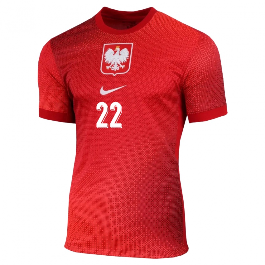 Enfant Maillot Pologne Milosz Piekutowski #22 Rouge Tenues Extérieur 24-26 T-Shirt Suisse