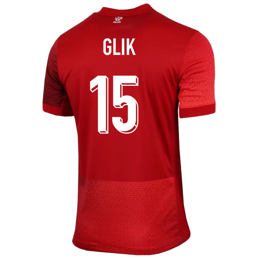 Kinder Polen Kamil Glik #15 Rot Auswärtstrikot Trikot 24-26 T-Shirt Schweiz