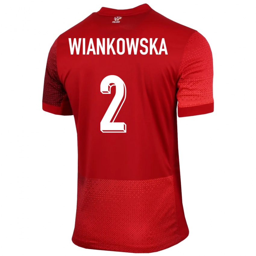 Kinder Polen Martyna Wiankowska #2 Rot Auswärtstrikot Trikot 24-26 T-Shirt Schweiz
