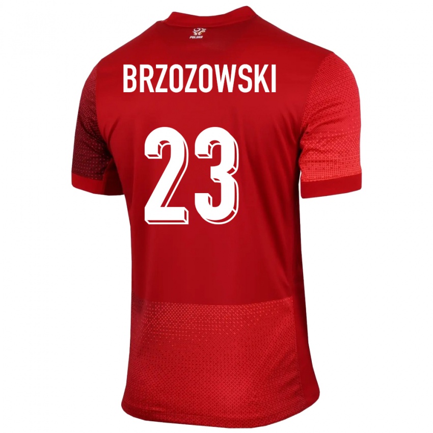 Kinder Polen Milosz Brzozowski #23 Rot Auswärtstrikot Trikot 24-26 T-Shirt Schweiz