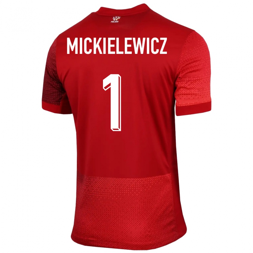 Kinder Polen Aleksander Mickielewicz #1 Rot Auswärtstrikot Trikot 24-26 T-Shirt Schweiz