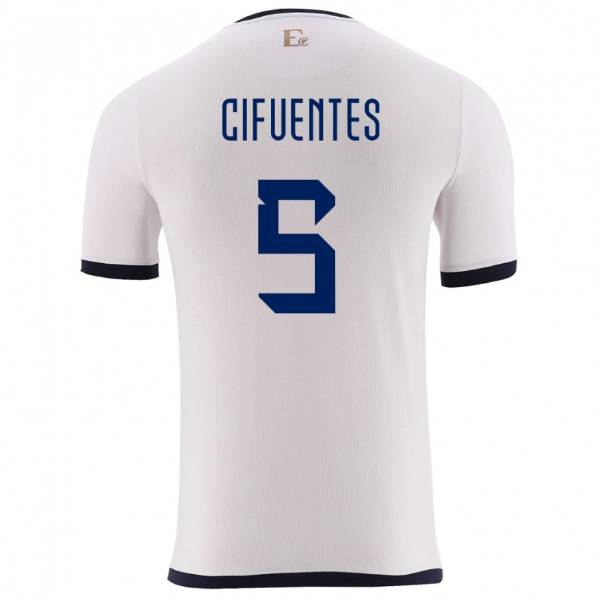 Kinder Ecuador Jose Cifuentes #5 Weiß Auswärtstrikot Trikot 24-26 T-Shirt Schweiz