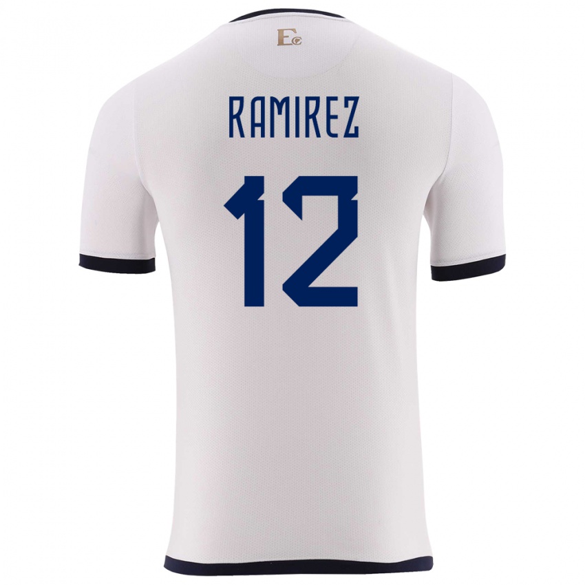 Kinder Ecuador Moises Ramirez #12 Weiß Auswärtstrikot Trikot 24-26 T-Shirt Schweiz