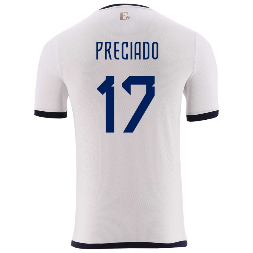 Kinder Ecuador Angelo Preciado #17 Weiß Auswärtstrikot Trikot 24-26 T-Shirt Schweiz