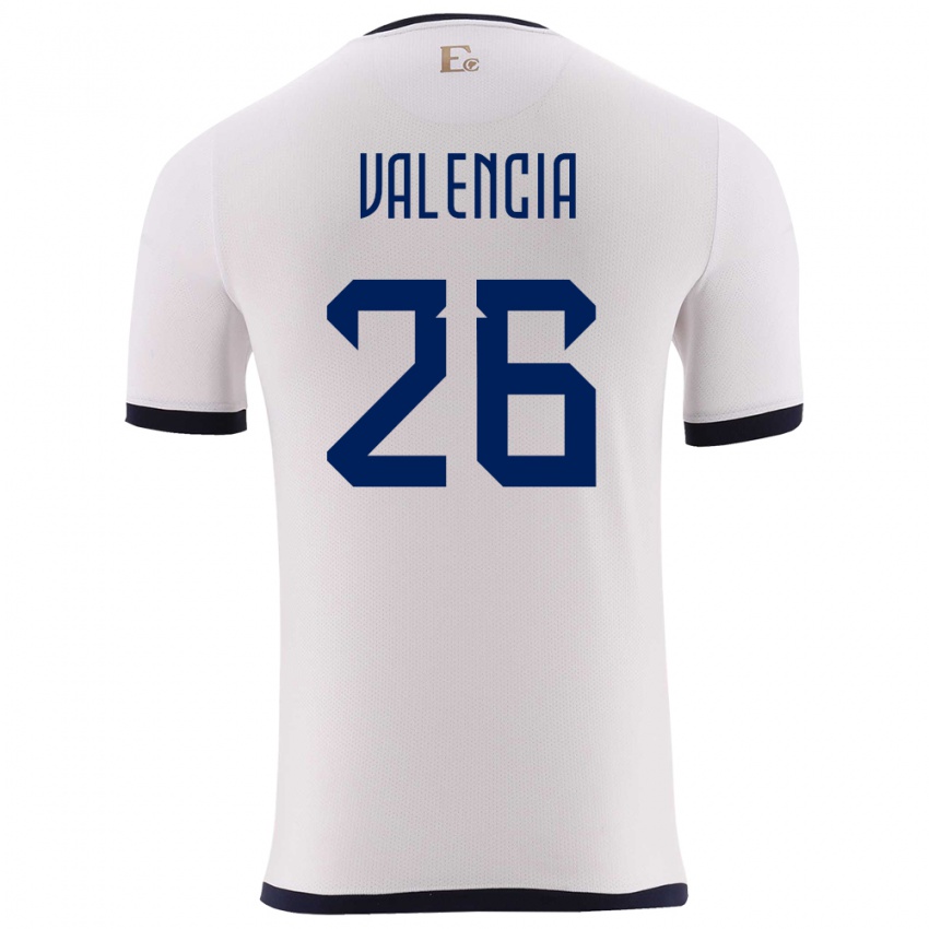 Kinder Ecuador Anthony Valencia #26 Weiß Auswärtstrikot Trikot 24-26 T-Shirt Schweiz