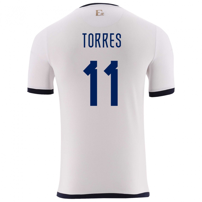Kinder Ecuador Ambar Torres #11 Weiß Auswärtstrikot Trikot 24-26 T-Shirt Schweiz