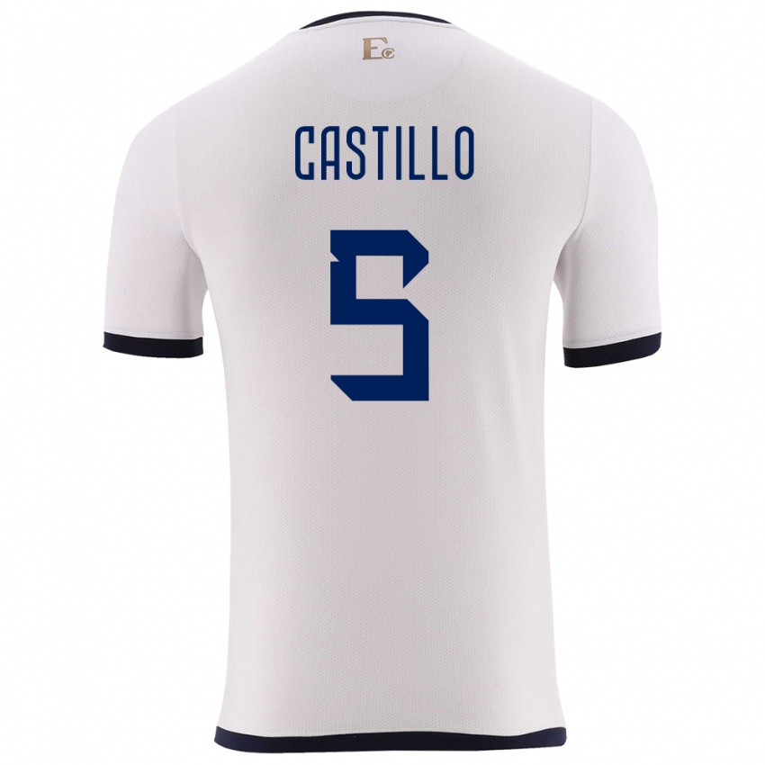 Kinder Ecuador Denil Castillo #5 Weiß Auswärtstrikot Trikot 24-26 T-Shirt Schweiz