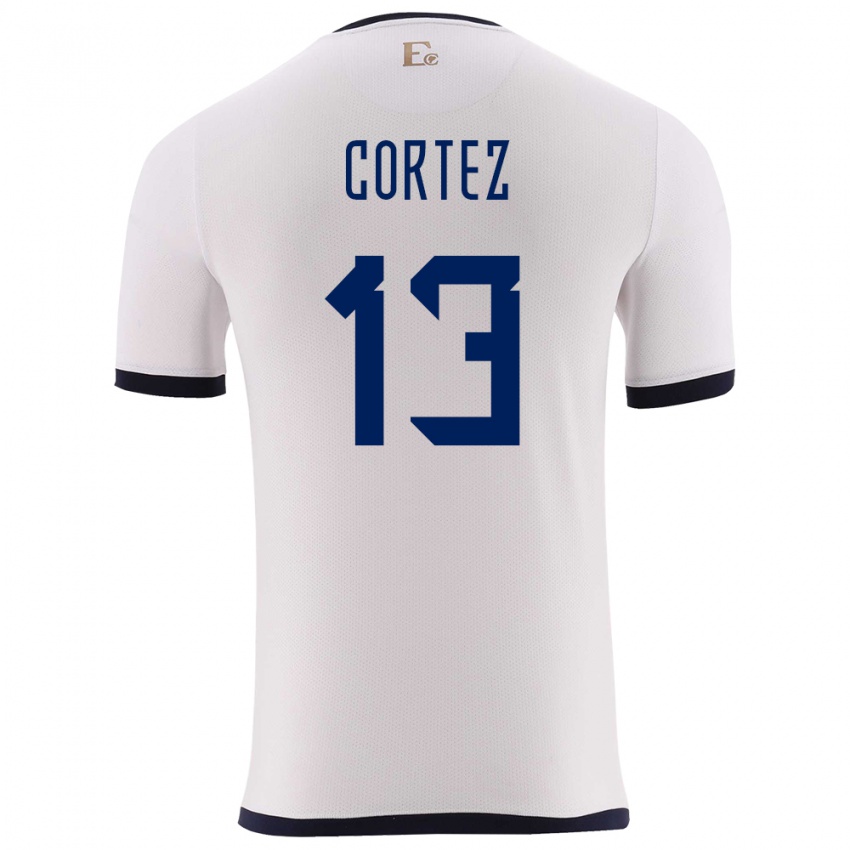 Kinder Ecuador Steven Cortez #13 Weiß Auswärtstrikot Trikot 24-26 T-Shirt Schweiz