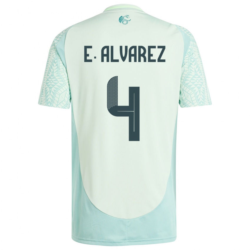 Kinder Mexiko Edson Alvarez #4 Leinengrün Auswärtstrikot Trikot 24-26 T-Shirt Schweiz