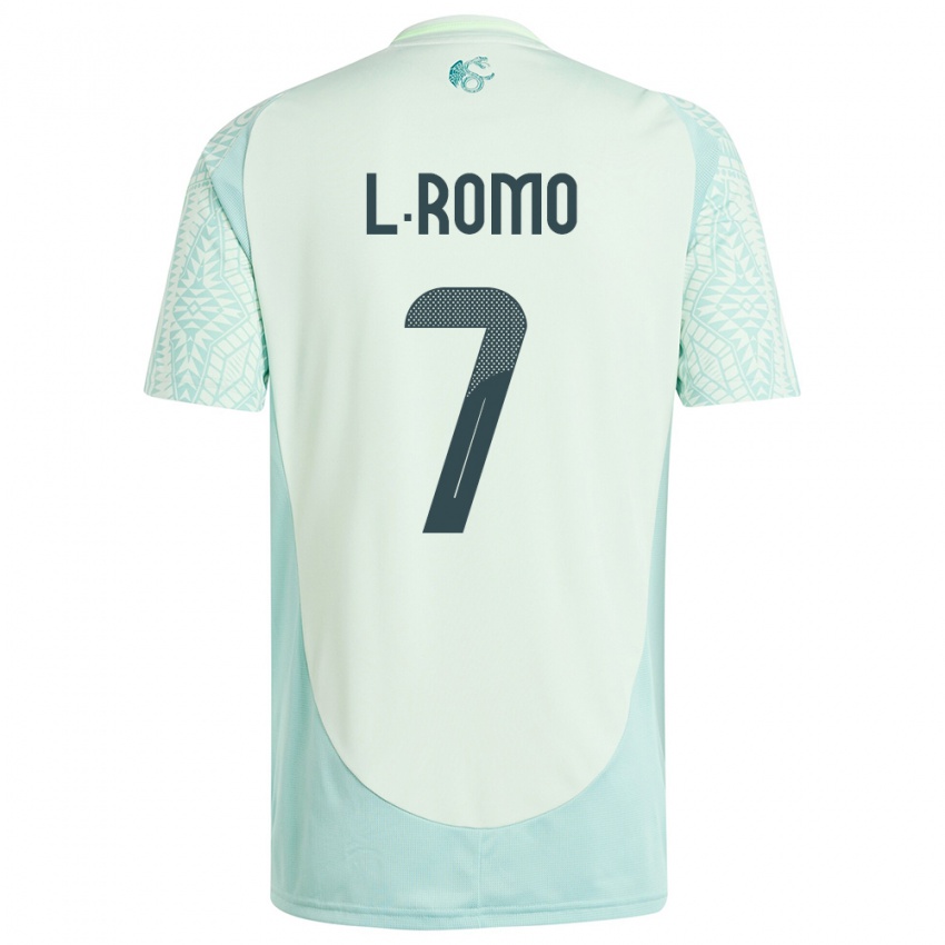 Kinder Mexiko Luis Romo #7 Leinengrün Auswärtstrikot Trikot 24-26 T-Shirt Schweiz