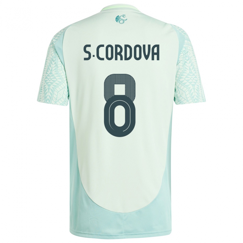Kinder Mexiko Sebastian Cordova #8 Leinengrün Auswärtstrikot Trikot 24-26 T-Shirt Schweiz