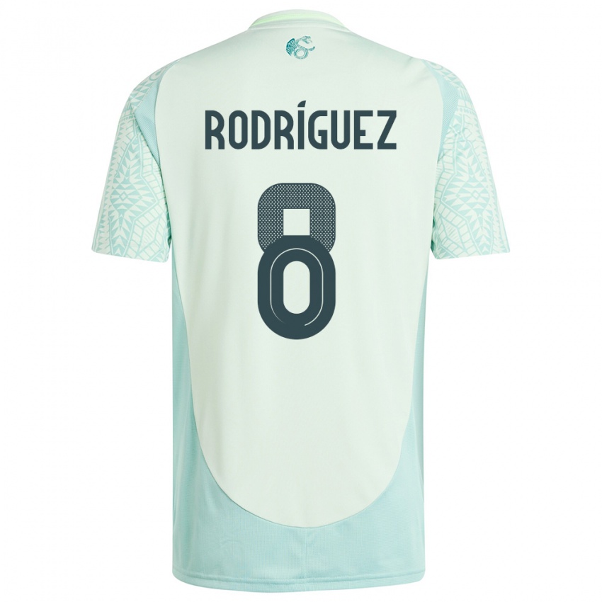 Kinder Mexiko Carlos Rodriguez #8 Leinengrün Auswärtstrikot Trikot 24-26 T-Shirt Schweiz