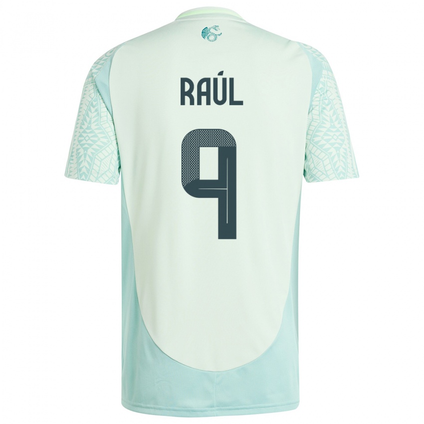 Kinder Mexiko Raul Jimenez #9 Leinengrün Auswärtstrikot Trikot 24-26 T-Shirt Schweiz