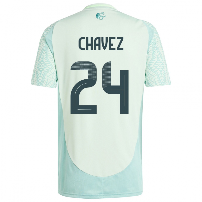 Kinder Mexiko Luis Chavez #24 Leinengrün Auswärtstrikot Trikot 24-26 T-Shirt Schweiz