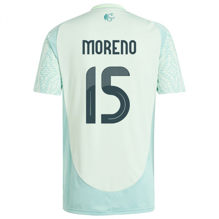 Kinder Mexiko Hector Moreno #15 Leinengrün Auswärtstrikot Trikot 24-26 T-Shirt Schweiz