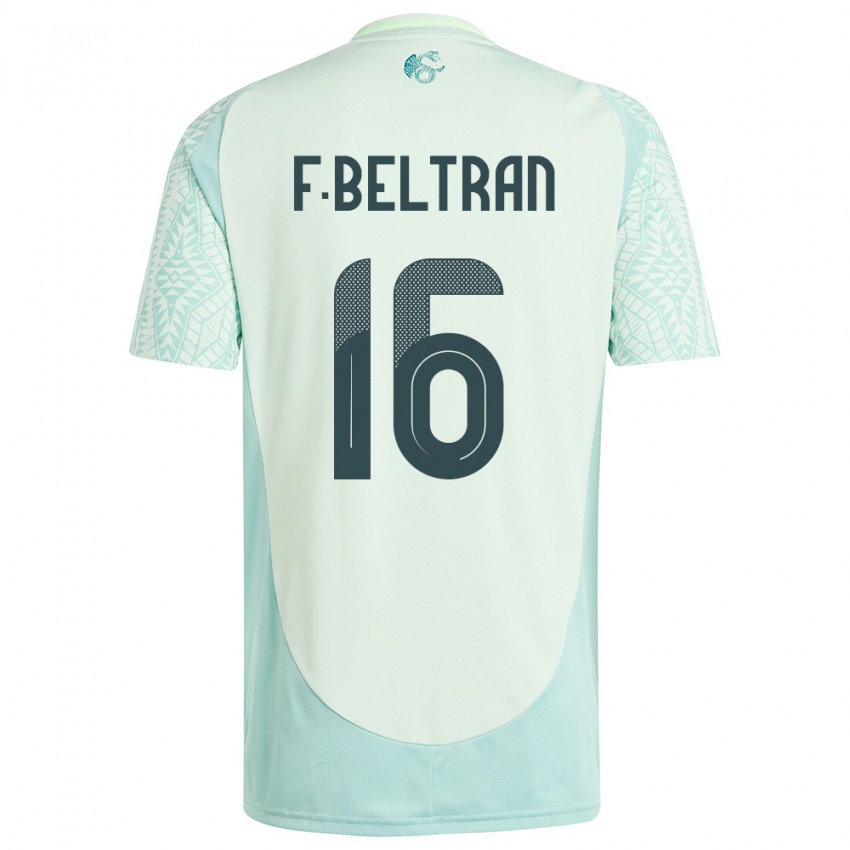 Kinder Mexiko Fernando Beltran #16 Leinengrün Auswärtstrikot Trikot 24-26 T-Shirt Schweiz