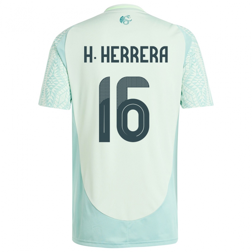 Kinder Mexiko Hector Herrera #16 Leinengrün Auswärtstrikot Trikot 24-26 T-Shirt Schweiz