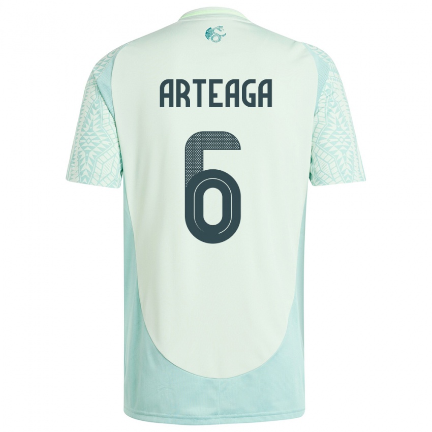 Kinder Mexiko Gerardo Arteaga #6 Leinengrün Auswärtstrikot Trikot 24-26 T-Shirt Schweiz