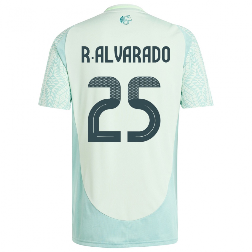 Kinder Mexiko Roberto Alvarado #25 Leinengrün Auswärtstrikot Trikot 24-26 T-Shirt Schweiz