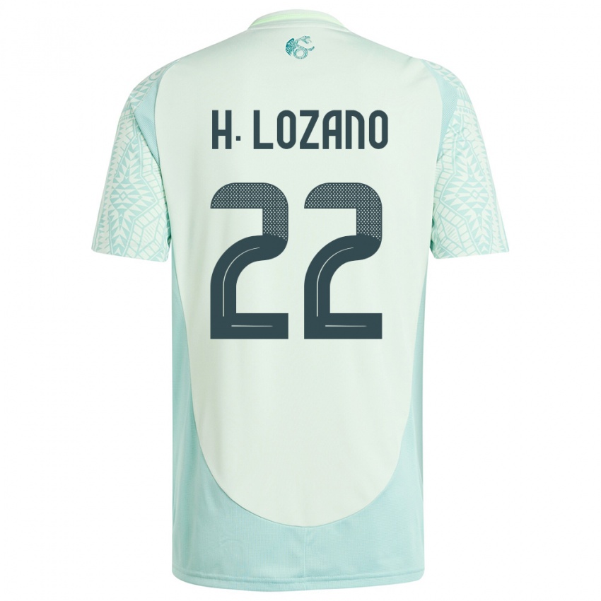 Kinder Mexiko Hirving Lozano #22 Leinengrün Auswärtstrikot Trikot 24-26 T-Shirt Schweiz