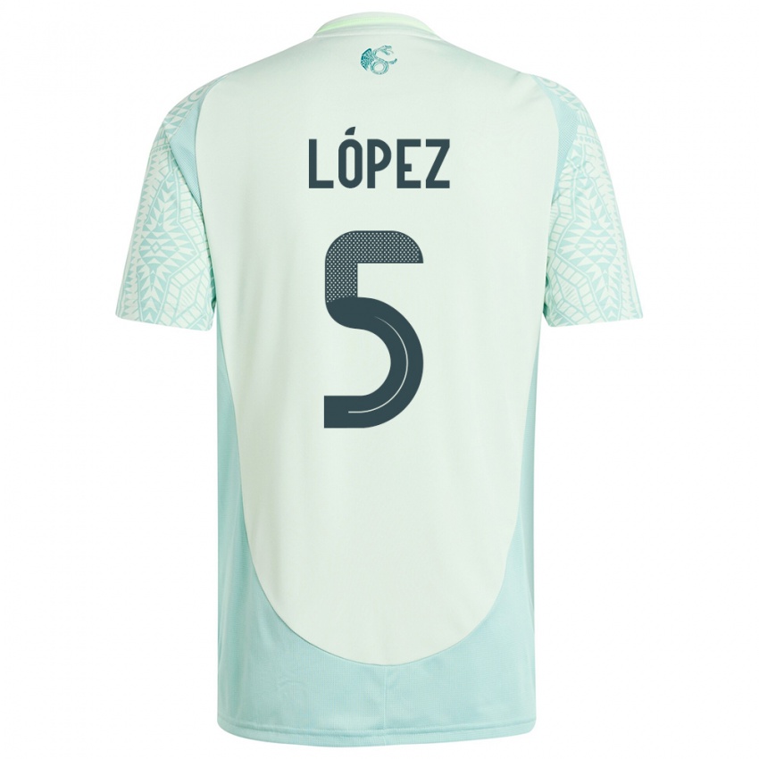 Kinder Mexiko Jimena Lopez #5 Leinengrün Auswärtstrikot Trikot 24-26 T-Shirt Schweiz