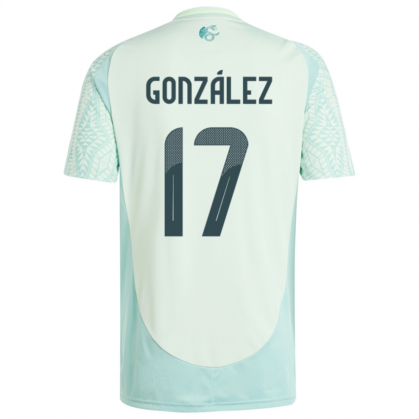 Kinder Mexiko Alison Gonzalez #17 Leinengrün Auswärtstrikot Trikot 24-26 T-Shirt Schweiz