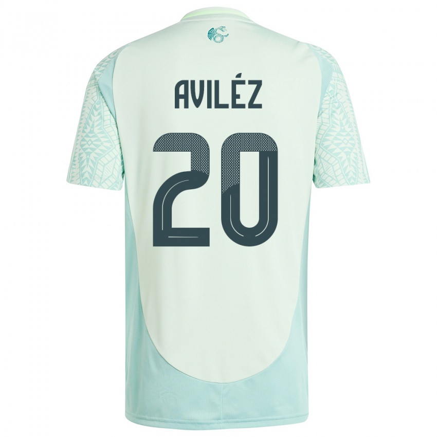 Kinder Mexiko Aylin Avilez #20 Leinengrün Auswärtstrikot Trikot 24-26 T-Shirt Schweiz