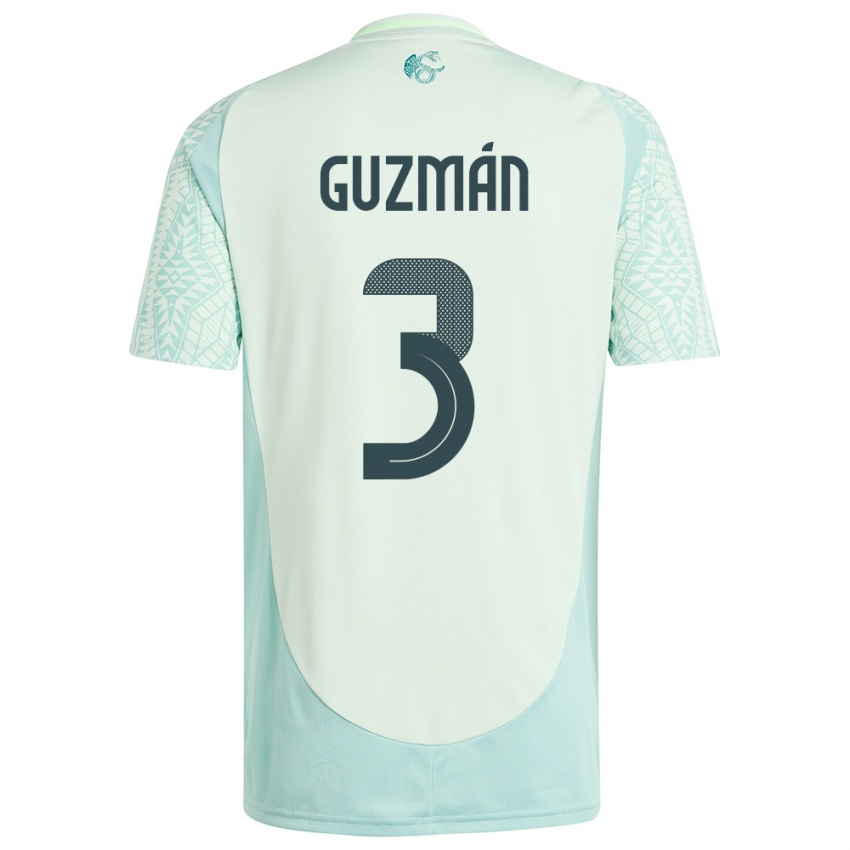 Kinder Mexiko Victor Guzman #3 Leinengrün Auswärtstrikot Trikot 24-26 T-Shirt Schweiz