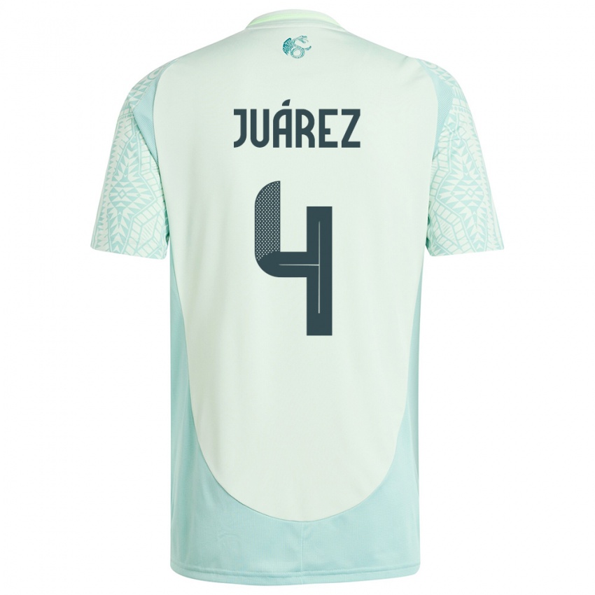 Kinder Mexiko Ramon Juarez #4 Leinengrün Auswärtstrikot Trikot 24-26 T-Shirt Schweiz