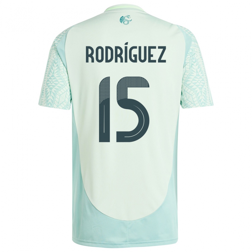 Kinder Mexiko Jorge Rodriguez #15 Leinengrün Auswärtstrikot Trikot 24-26 T-Shirt Schweiz